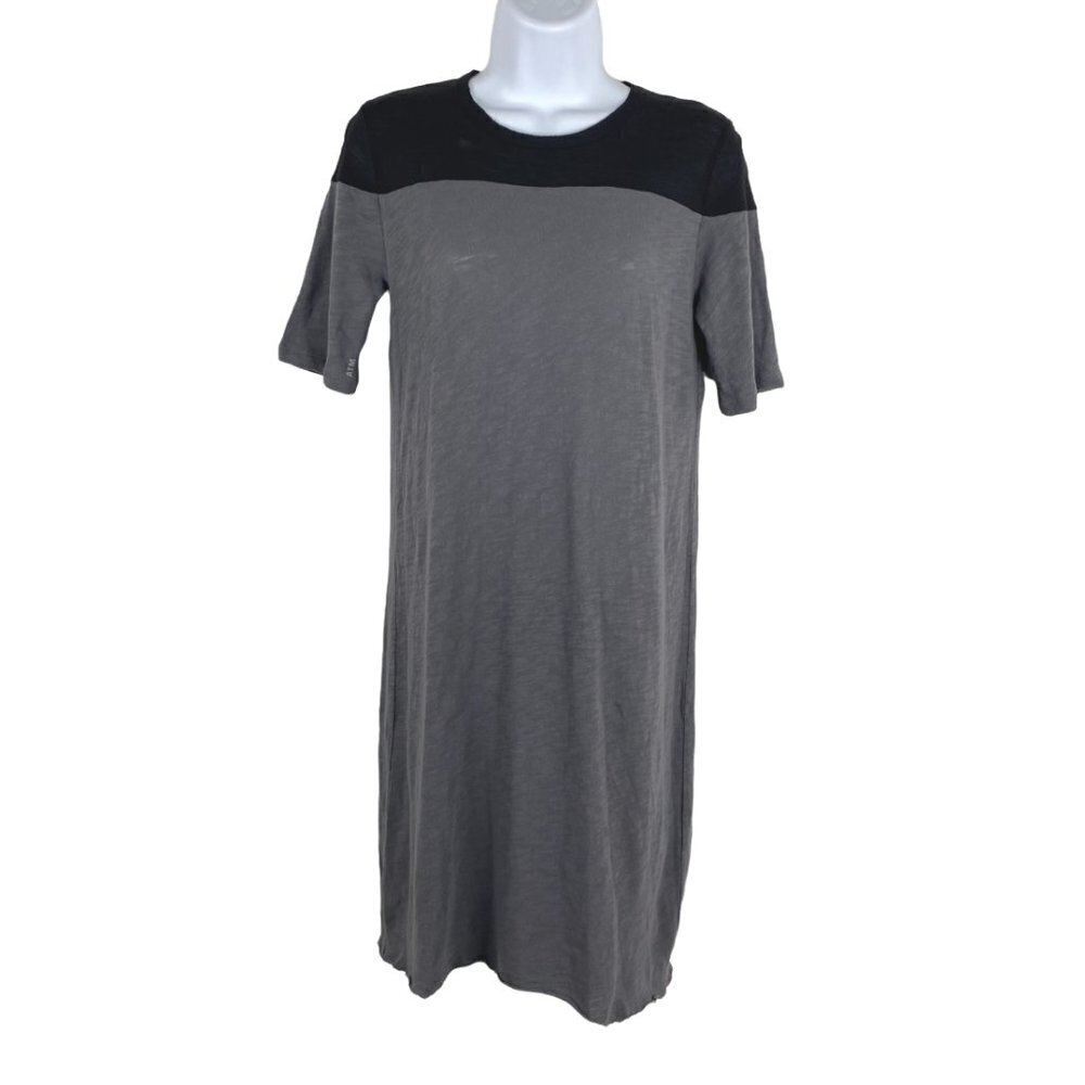 ATM T-Shirt Dress Burnout Short Sleeve Black Gray Women's Small‎